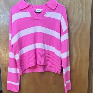 BiBi Vibrant Pink V-Neck Sweater